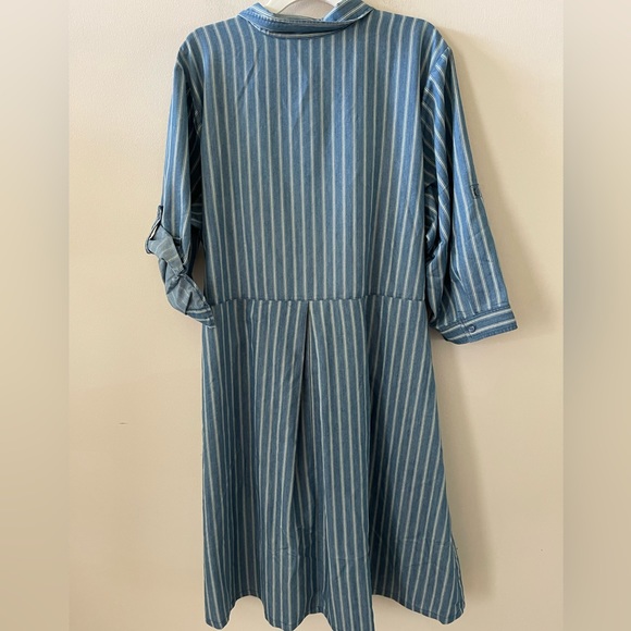 BN Denim Striped Shirtdress Size 24 - Picture 11 of 12